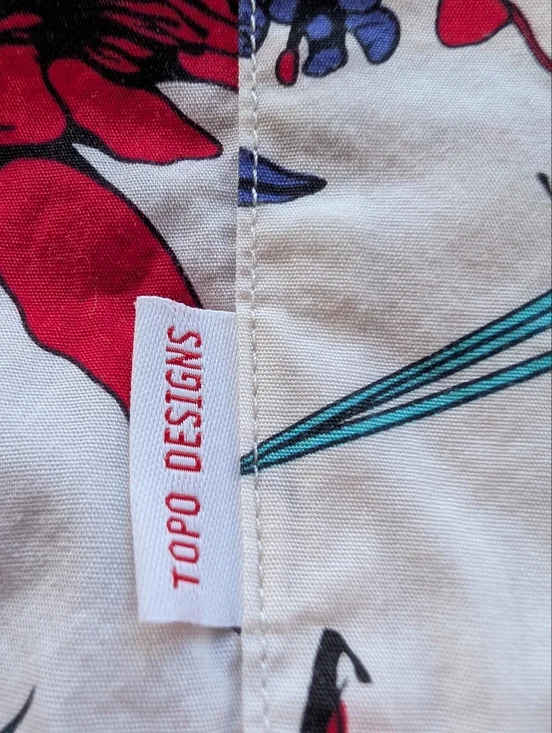 Topo Designs Tour Shirt Organic Cotton Floral Men's Cabana Size Large - Picture 5 of 10